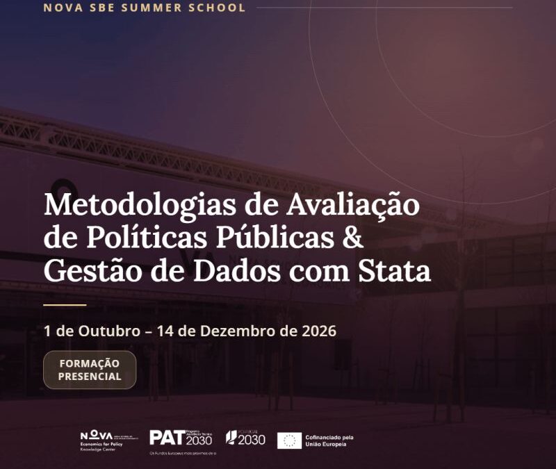 Já se pode inscrever no curso sobre Avaliação de Políticas Públicas e Gestão de Dados com STATA da NOVA SBE